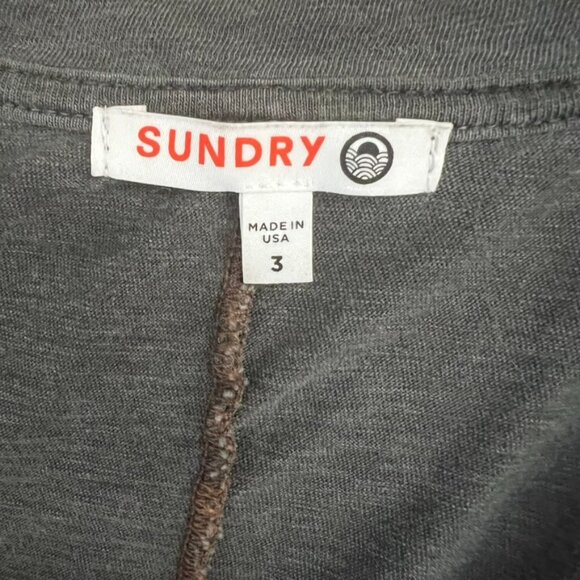 Anthro Sundry Gray V-Neck Tee Medium Whimsigoth Grunge Y2K Reformation vibe - Picture 6 of 10